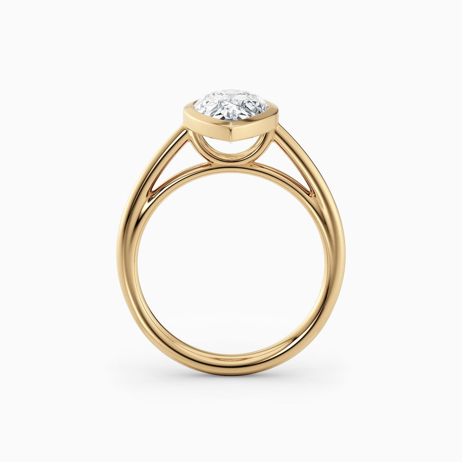 Winnie | Cathedral Pear Bezel Engagement Ring