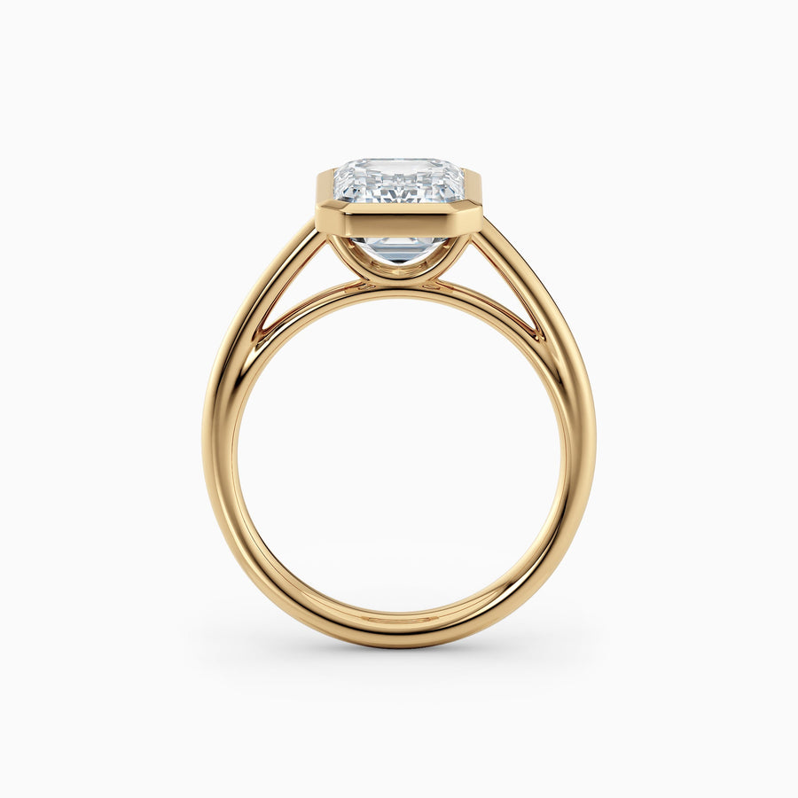 Winnie | Cathedral Emerald Bezel Engagement Ring