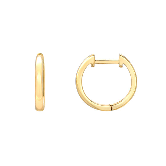 High Polish Yellow Gold Huggie Earrings | Honey Jewelry Co