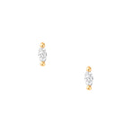 Micro Souli Marquise Diamond Post Earrings - Yellow Gold