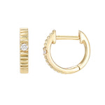 Extra Petite Diamond DNA Huggie Earrings - Yellow Gold