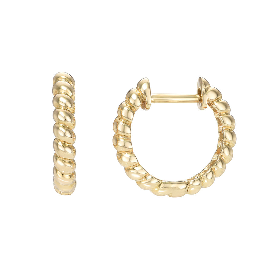 Twisted Huggie Earrings - Yellow Gold