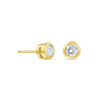 4mm Round Bezel Set Diamond Stud Earrings