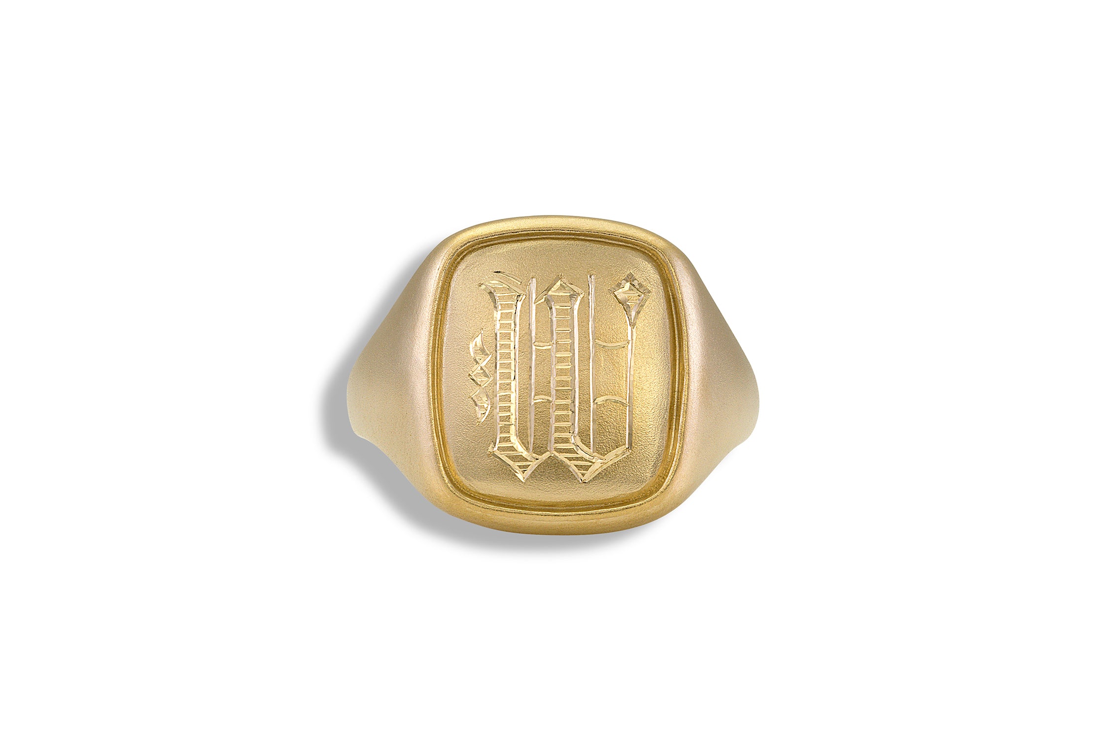 Men's Cushion Signet Ring in Yellow Gold – Honey Jewelry Co