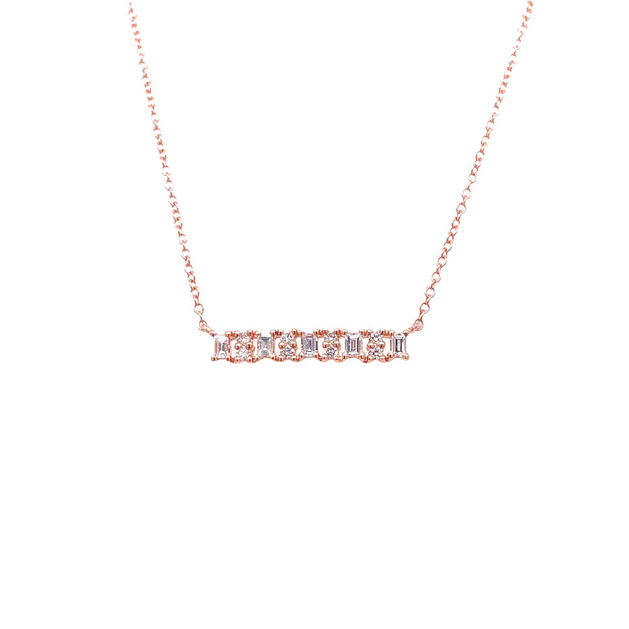 Heirloom Straight Bar Necklace - Rose Gold
