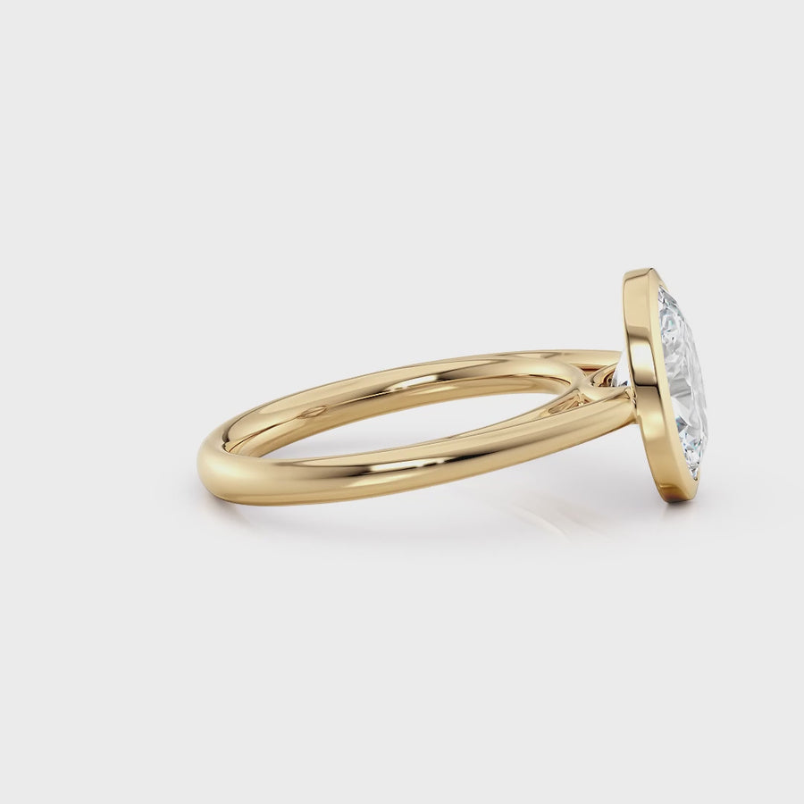 Winnie | Cathedral Oval Bezel Engagement Ring