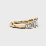 Descending Tiara Baguette Wedding Band